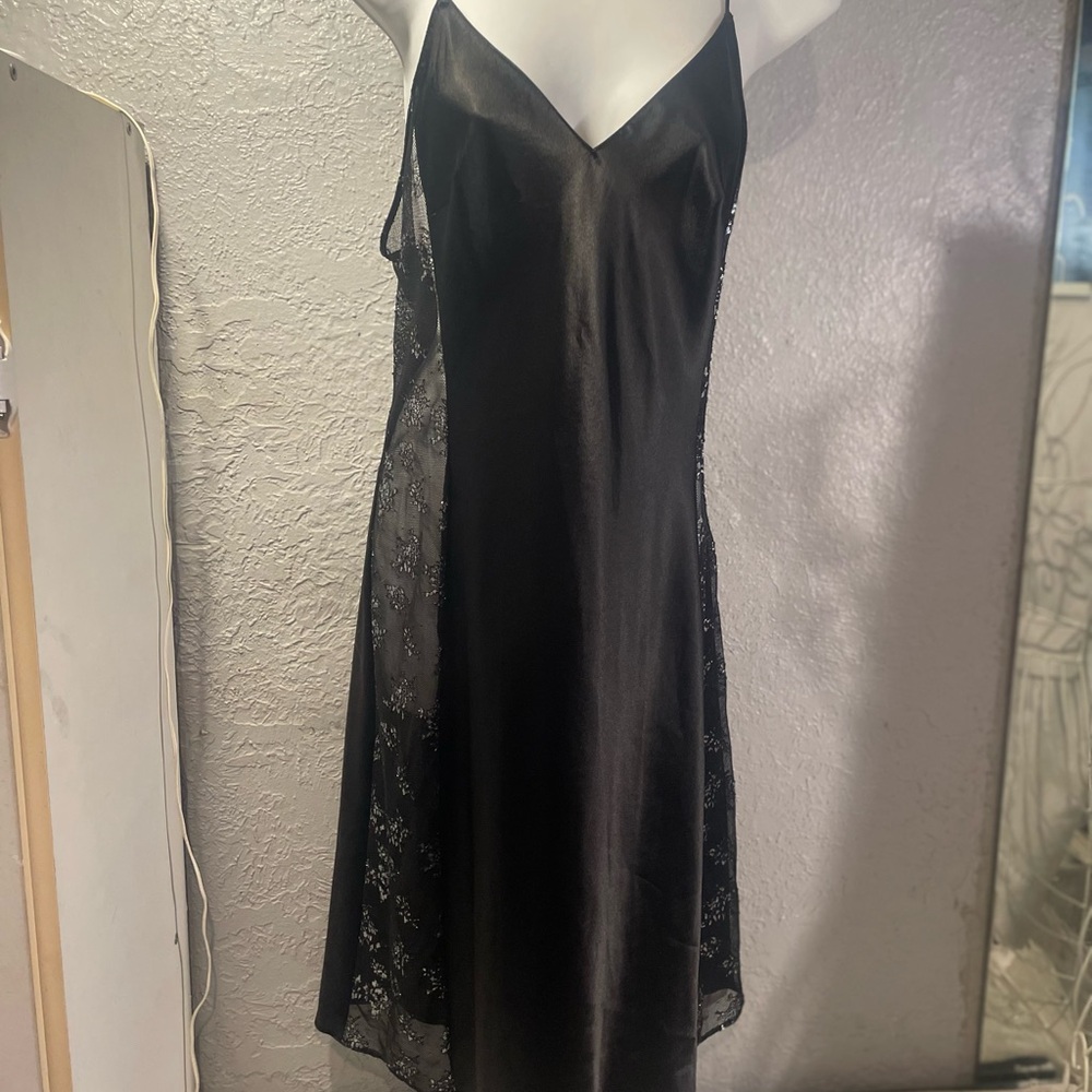 Elegant Black Lace Slip Dress Lingerie